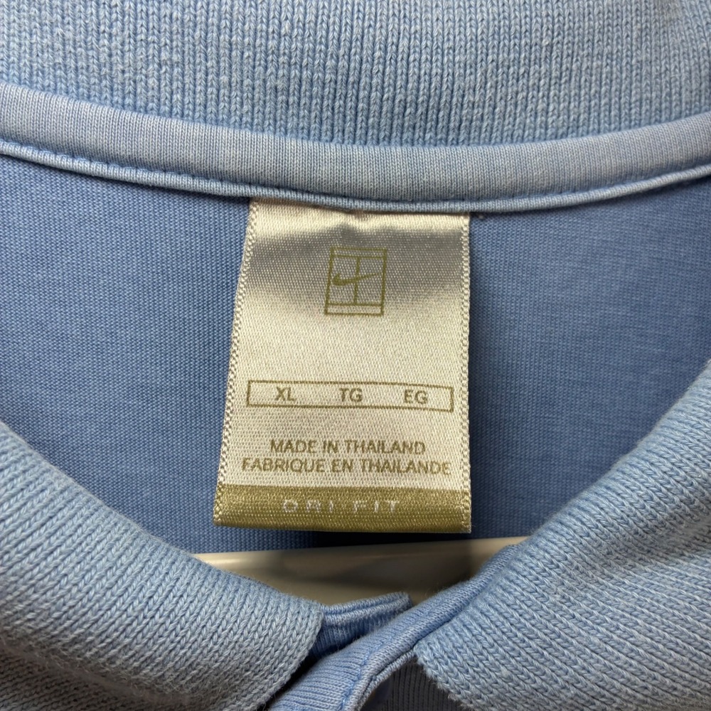 Vintage Nike Court Polo Shirt Men XL Blue Tennis Preppy Casual Dri Fit Y2K - Picture 4 of 7